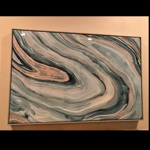 Blue, White, Tan Glossy Print